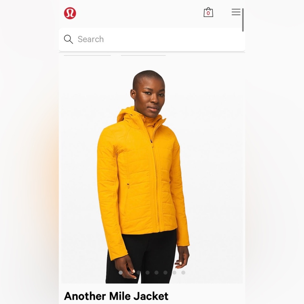 Lululemon Athletica Mustard Yellow Puffer Jacket